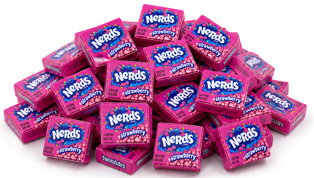 Nerds Mini Strawberry Candy Boxes Bulk – Tiny Crunchy Sweet & Tangy Candy Packs – Party Favor, Pinata & Candy Buffet Treats – By The Candy Source