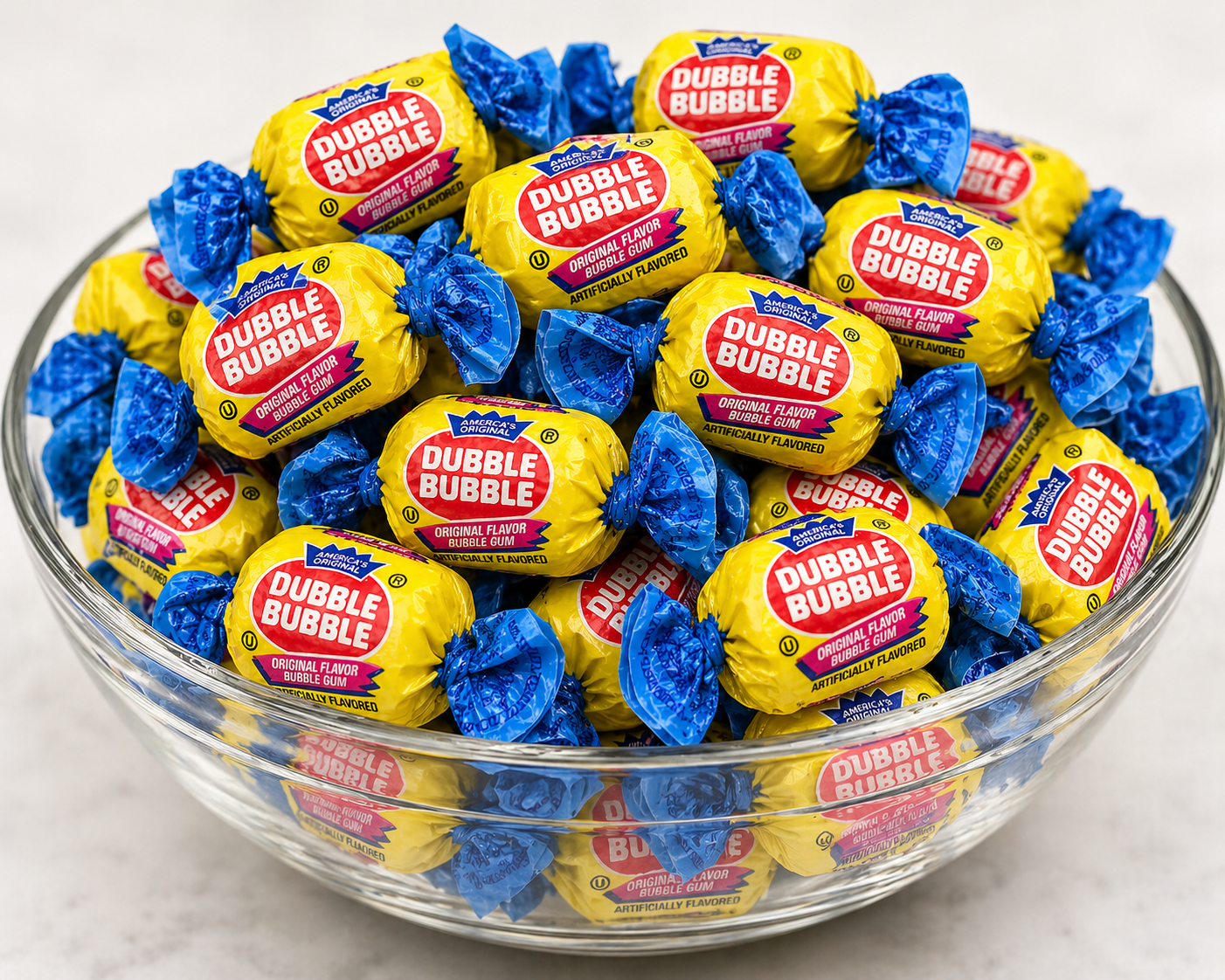 Bulk Dubble Bubble Original Twist Bubble Gum Individually Wrapped Candy – Classic Pink Chewing Gum – Party, Office, Pinata & Candy Buffet Treats