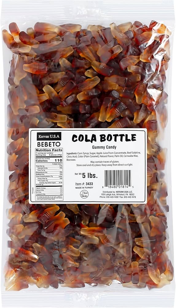 Kervan Bebeto Halal Gummy Cola Bottles Candy – Bulk Cola Flavor Gummies by Kervan U.S.A.