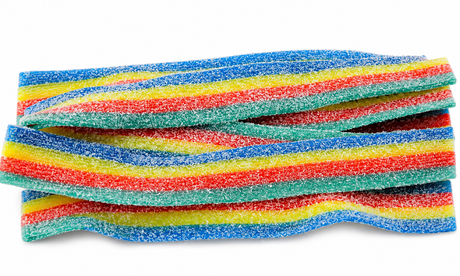 Sour Power Rainbow Sour Belts Candy – Bulk Rainbow Sour Strips 2.5Lb Container