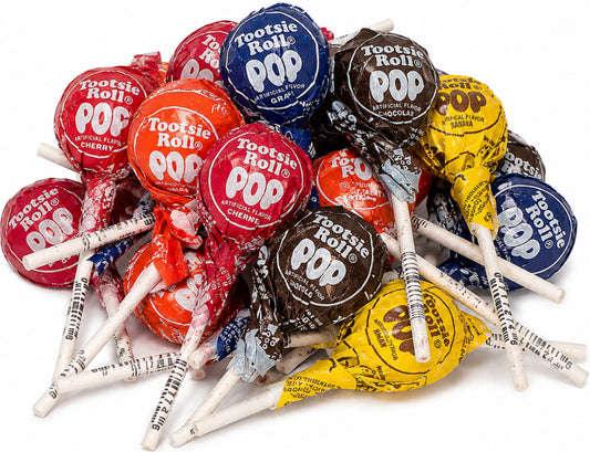 Bulk Tootsie Roll Pops Assorted Flavors Candy | Cherry, Grape, Orange, Chocolate & Banana Lollipops