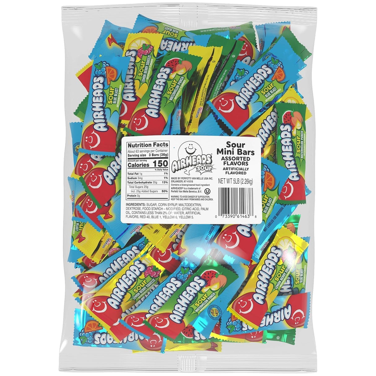 Airheads Mini Bars 5lb Bags Assorted Sours
