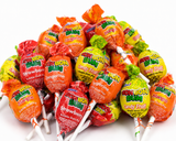 Bon Bon Bum assorted fruit bubble gum lollipops pile