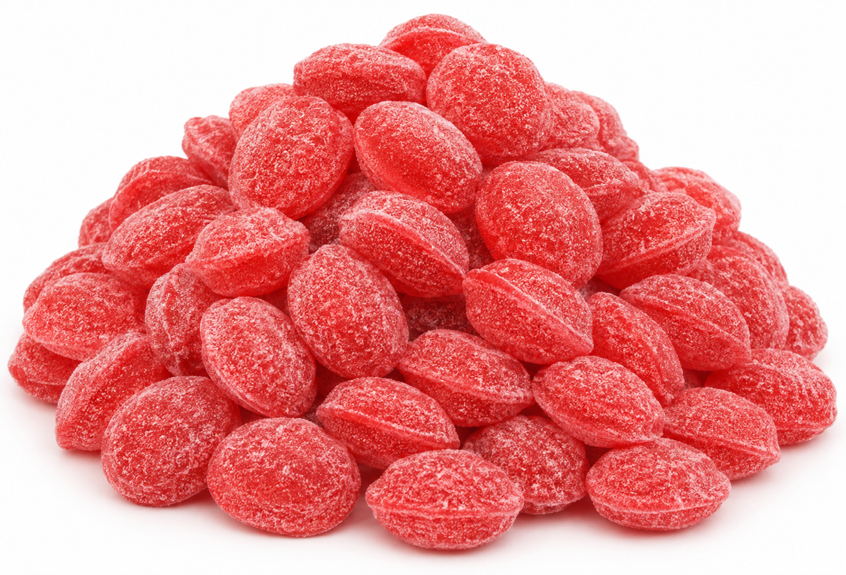Pile of Claeys sanded cinnamon hard candy with sugar coating