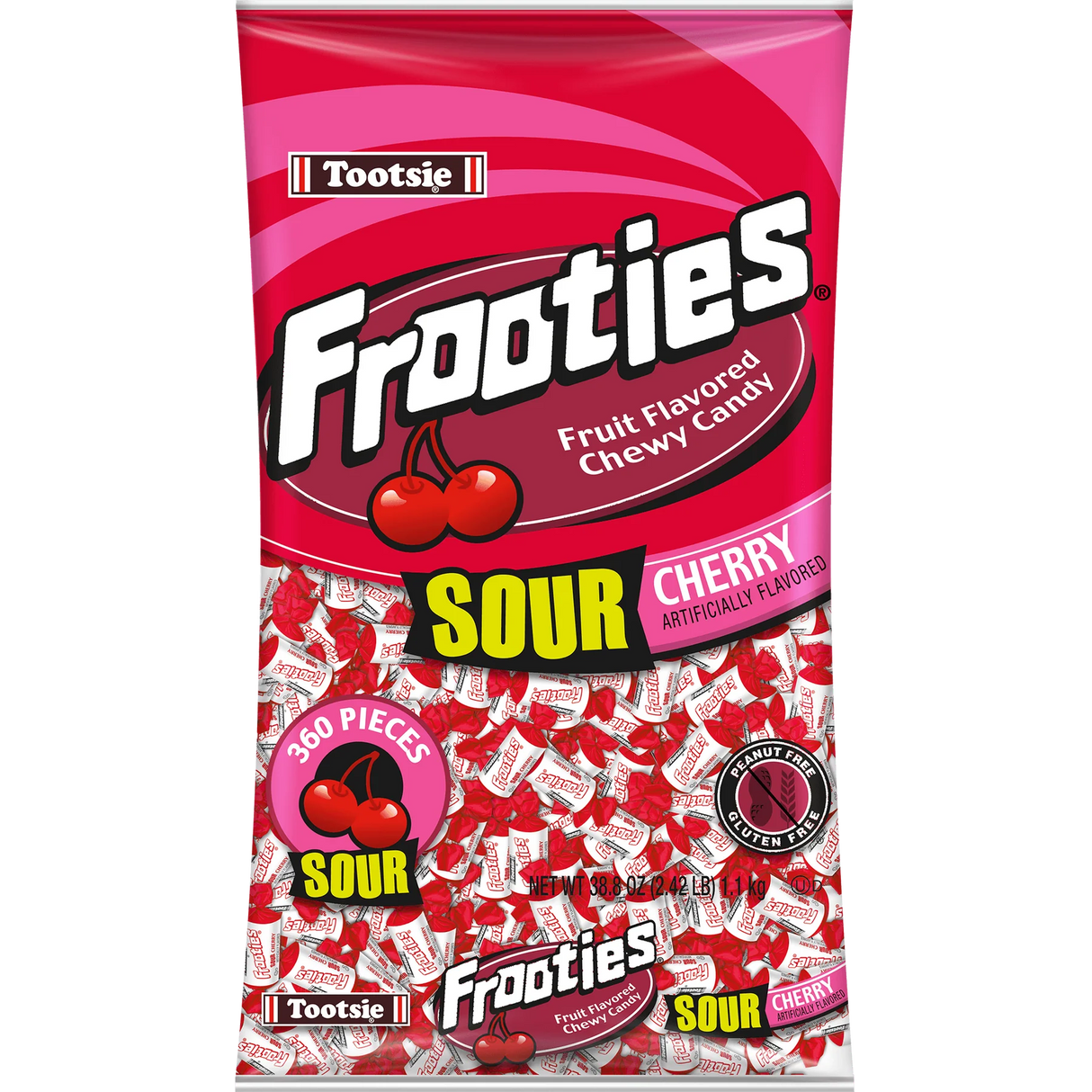 Tootsie Frooties Sour Cherry chewy candy 360 count 38.8 oz bag