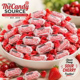 Pile of individually wrapped Tootsie Frooties Sour Cherry chewy candies