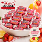 Pile of individually wrapped Tootsie Frooties Strawberry Lemonade candies