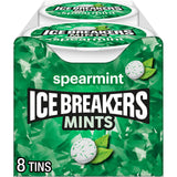 Ice Breakers Spearmint Sugar Free Mints - 1.5 oz Tins, 8 Count