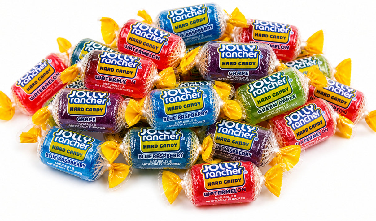Jolly Rancher Assorted Hard Candy Bulk Bag – Fruity Individually Wrapped Candy Mix – Watermelon, Blue Raspberry, Green Apple & Cherry