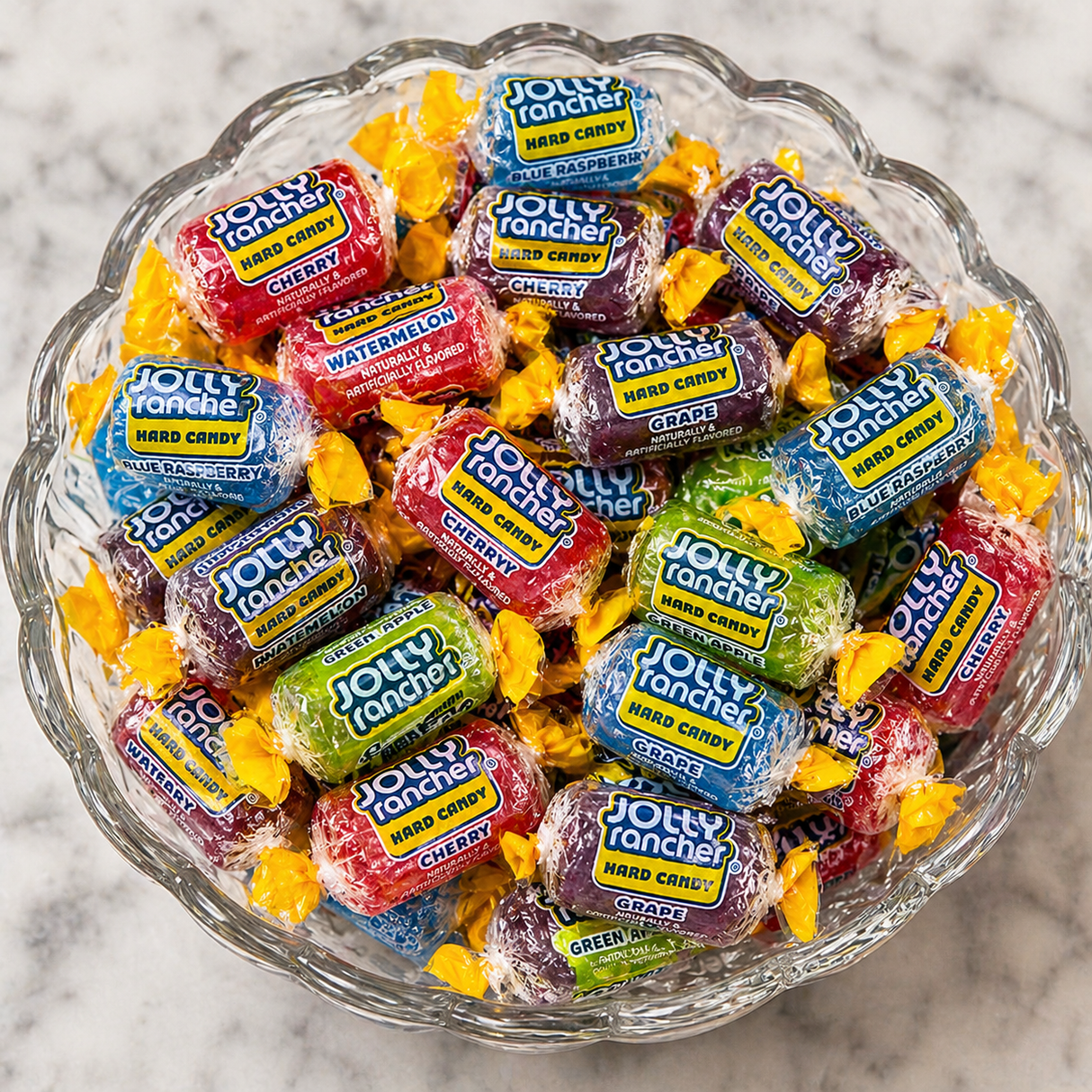 Jolly Rancher Assorted Hard Candy Bulk Bag – Fruity Individually Wrapped Candy Mix – Watermelon, Blue Raspberry, Green Apple & Cherry