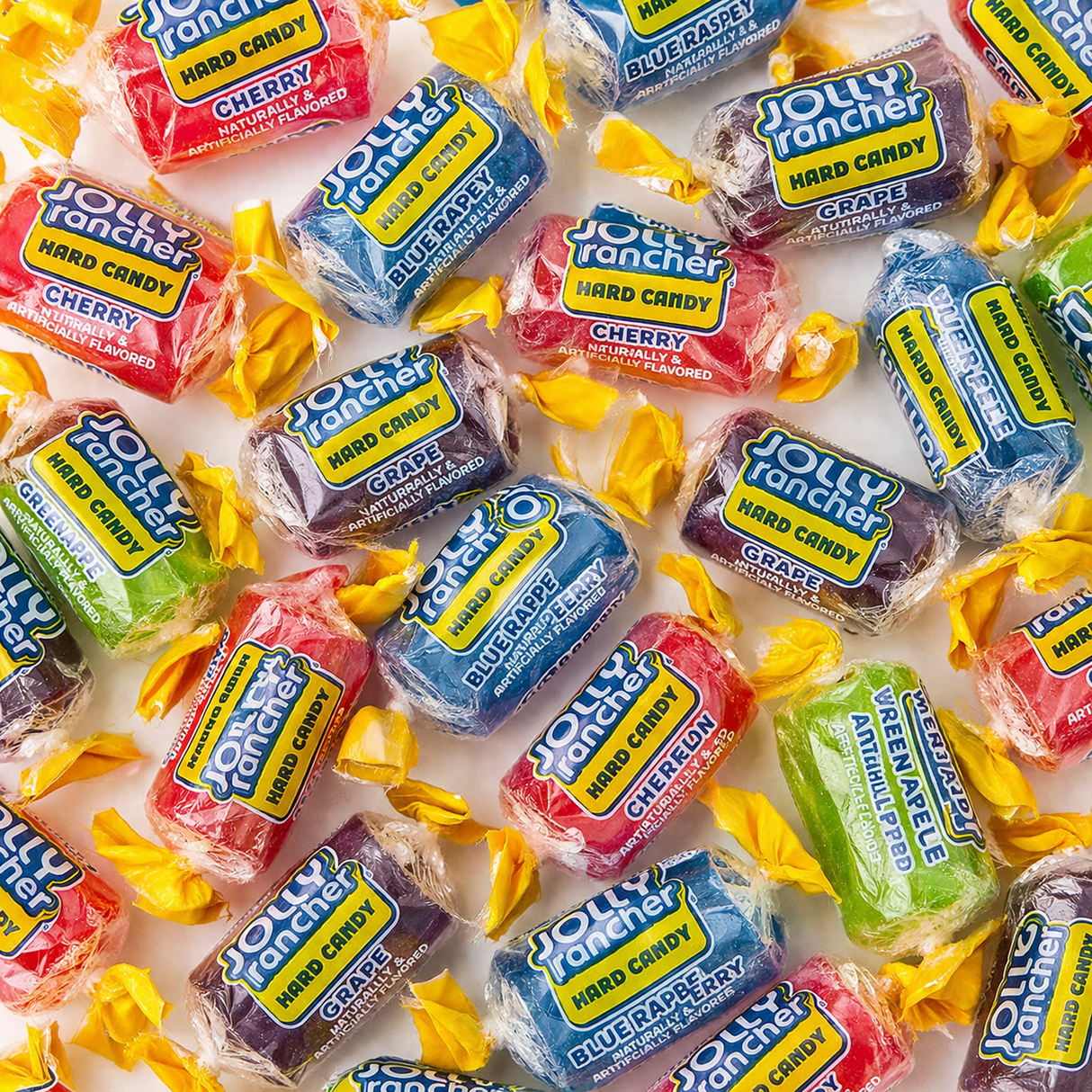 Jolly Rancher Assorted Hard Candy Bulk Bag – Fruity Individually Wrapped Candy Mix – Watermelon, Blue Raspberry, Green Apple & Cherry