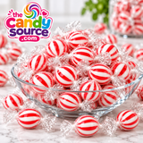 Jumbo Peppermint Mint Balls - Red & White Wrapped Candy