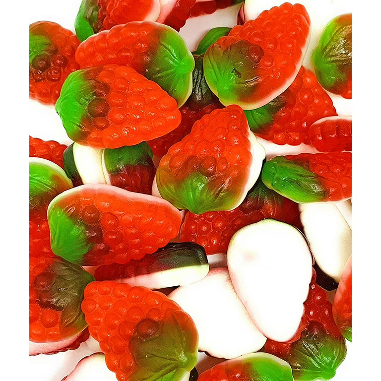 Kervan Foam Bottom Strawberry Gummies Halal Candy – Soft Strawberry Gummy Candy Bulk 5 lb Bag