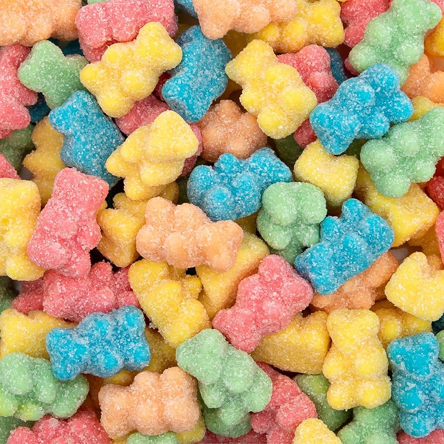 Kervan Bebeto Neon Gummy Bears Candy – Colorful Sugar-Coated Fruit Flavored Gummies – Halal Candy Bulk Pack