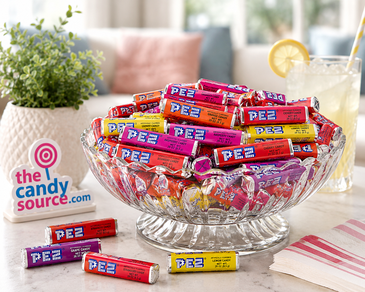 Bulk PEZ Candy Rolls Assorted Fruit Flavors – Strawberry, Lemon, Orange, Cherry, Raspberry & Grape