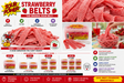 Sour Power Strawberry Belts bulk candy showing 2.5 lb tub packaging and 2.5 lb, 5 lb, 10 lb and 20 lb order quantities