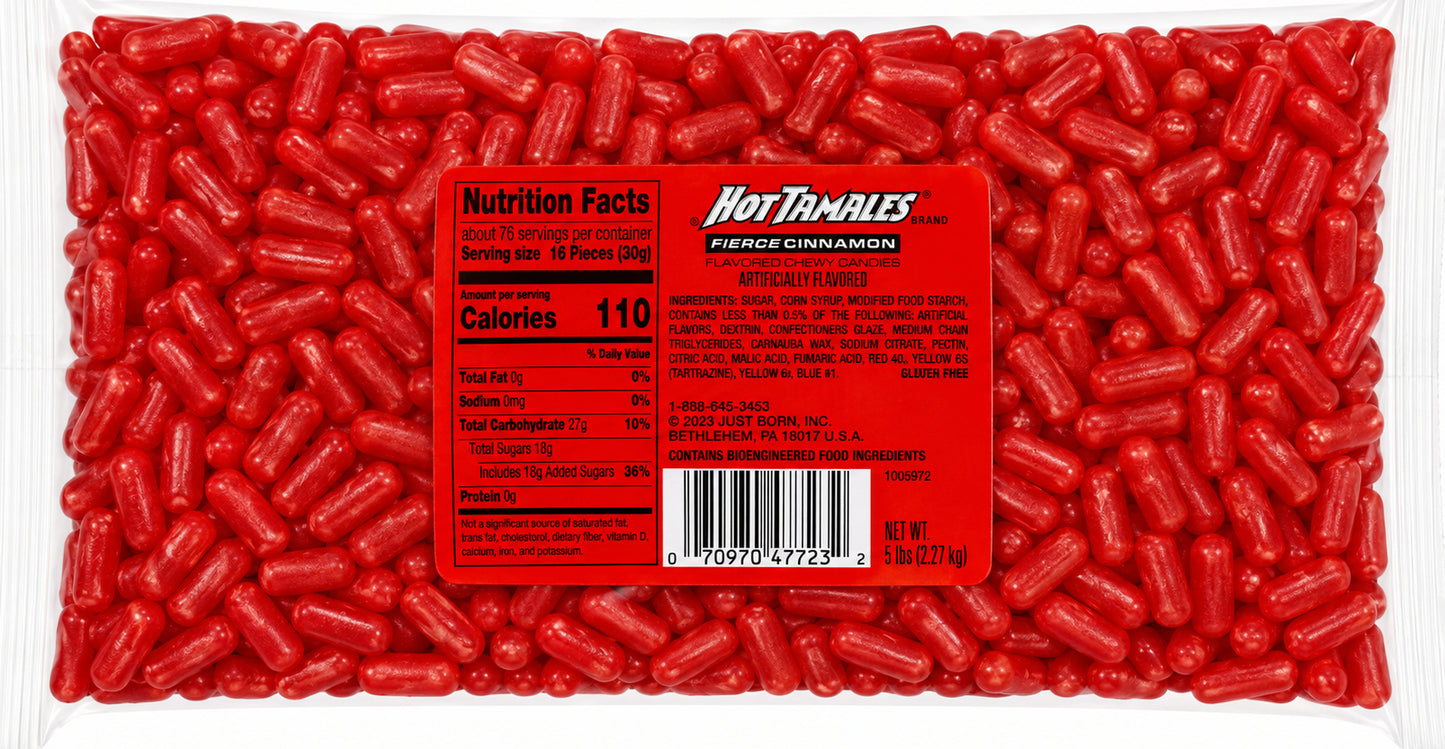Bulk Hot Tamales Fierce Cinnamon Candy – Spicy Chewy Red Cinnamon Candy in Bulk